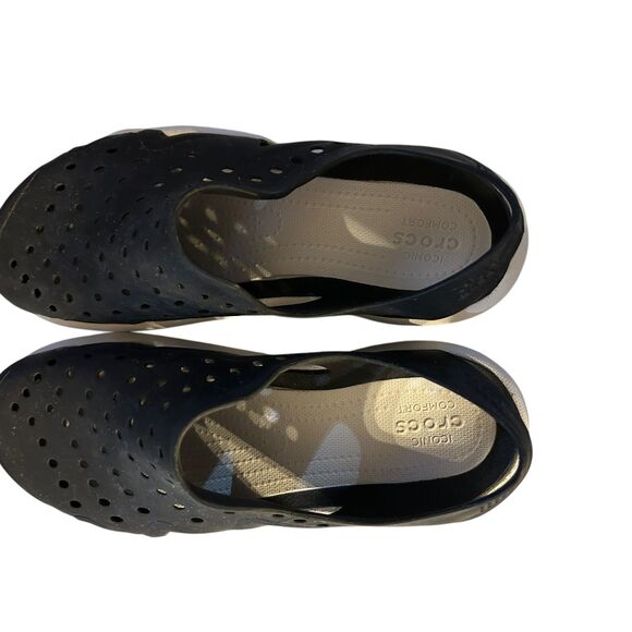 Men's Crocs Swiftwater Wave Water Sandal Flat Black Size 8 - Picture 5 of 7